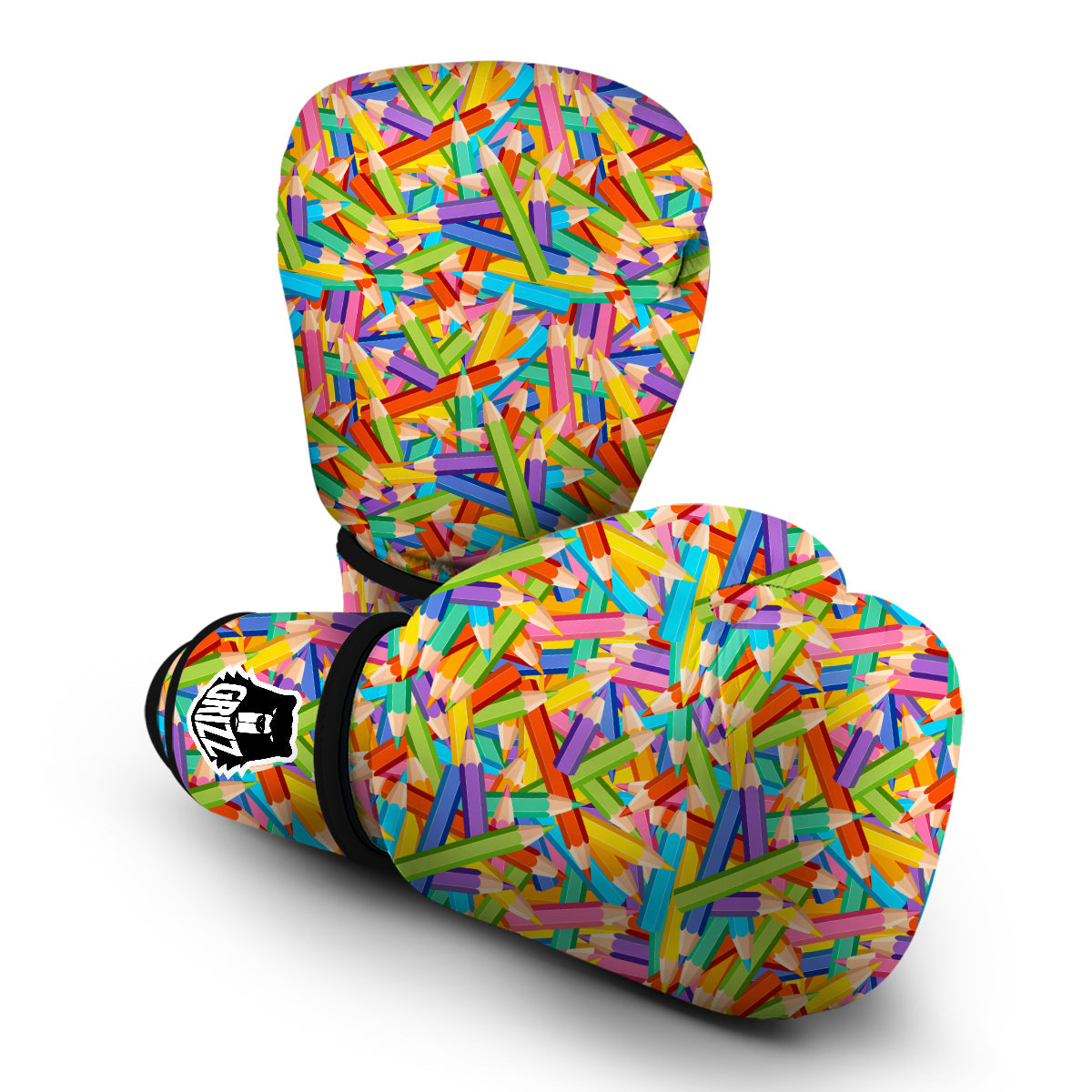 Pencil Colorful Pattern Print Boxing Gloves-grizzshop