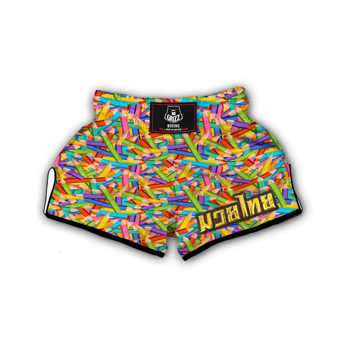 Pencil Colorful Pattern Print Muay Thai Boxing Shorts-grizzshop