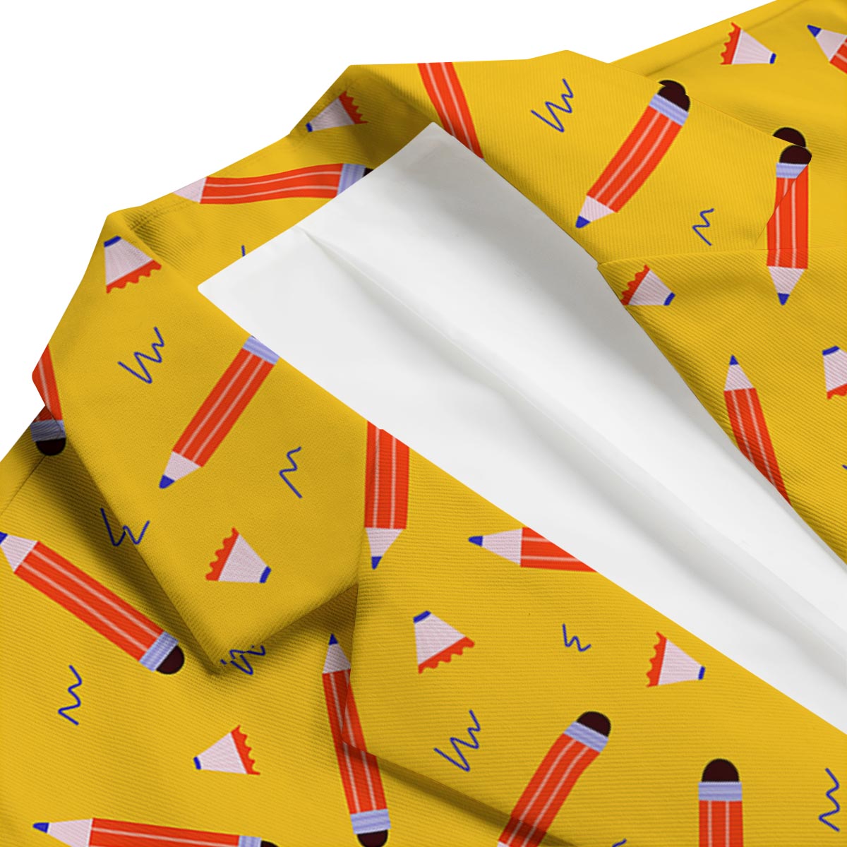 Pencil Pattern Print Men's Blazer-grizzshop
