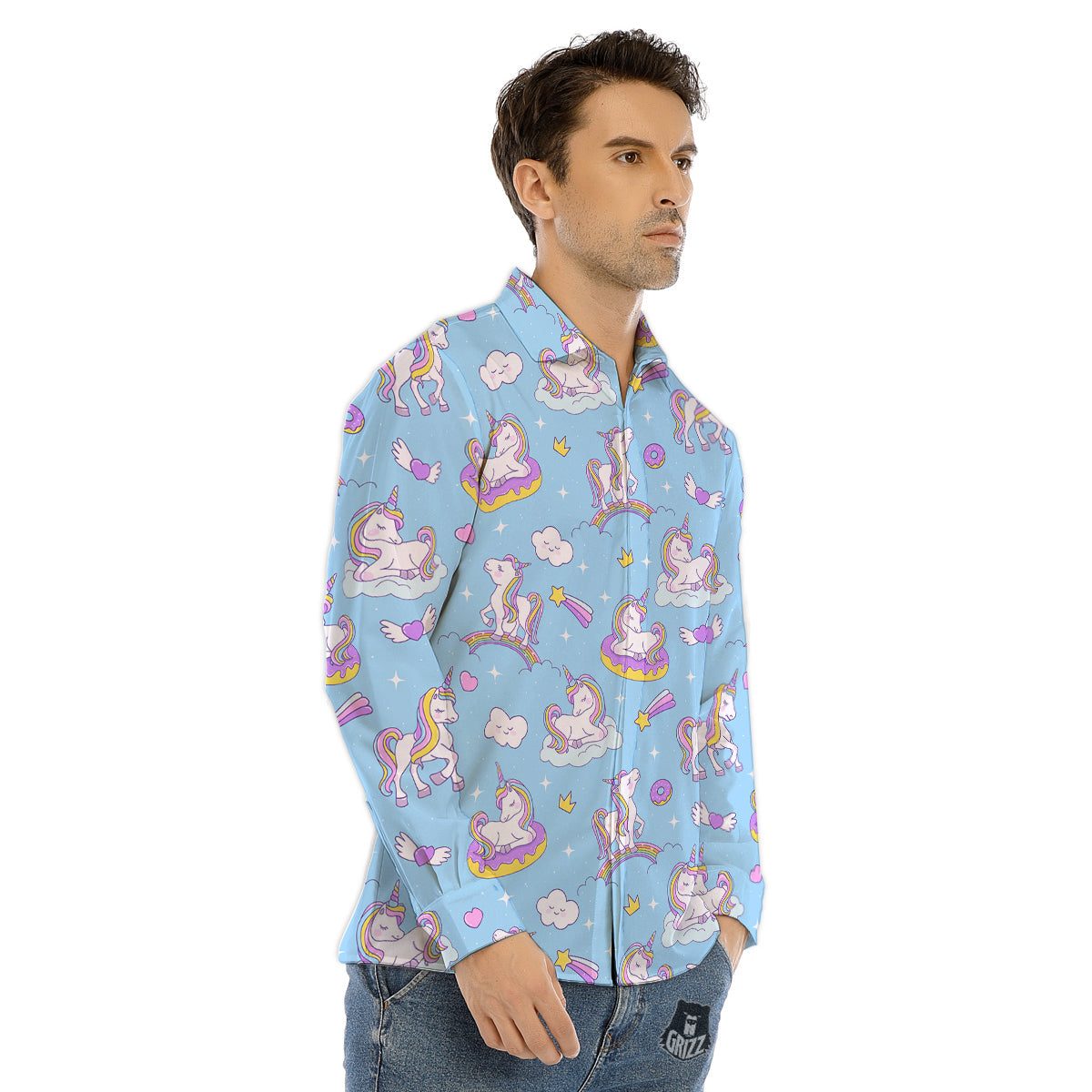 Penguin And Red Heart Print Pattern Men's Dress Shirts-grizzshop