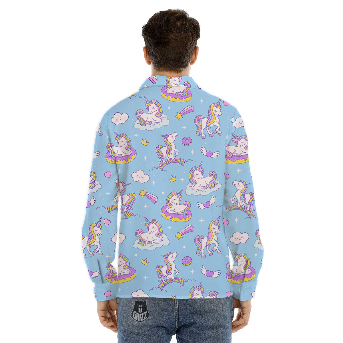 Penguin And Red Heart Print Pattern Men's Dress Shirts-grizzshop