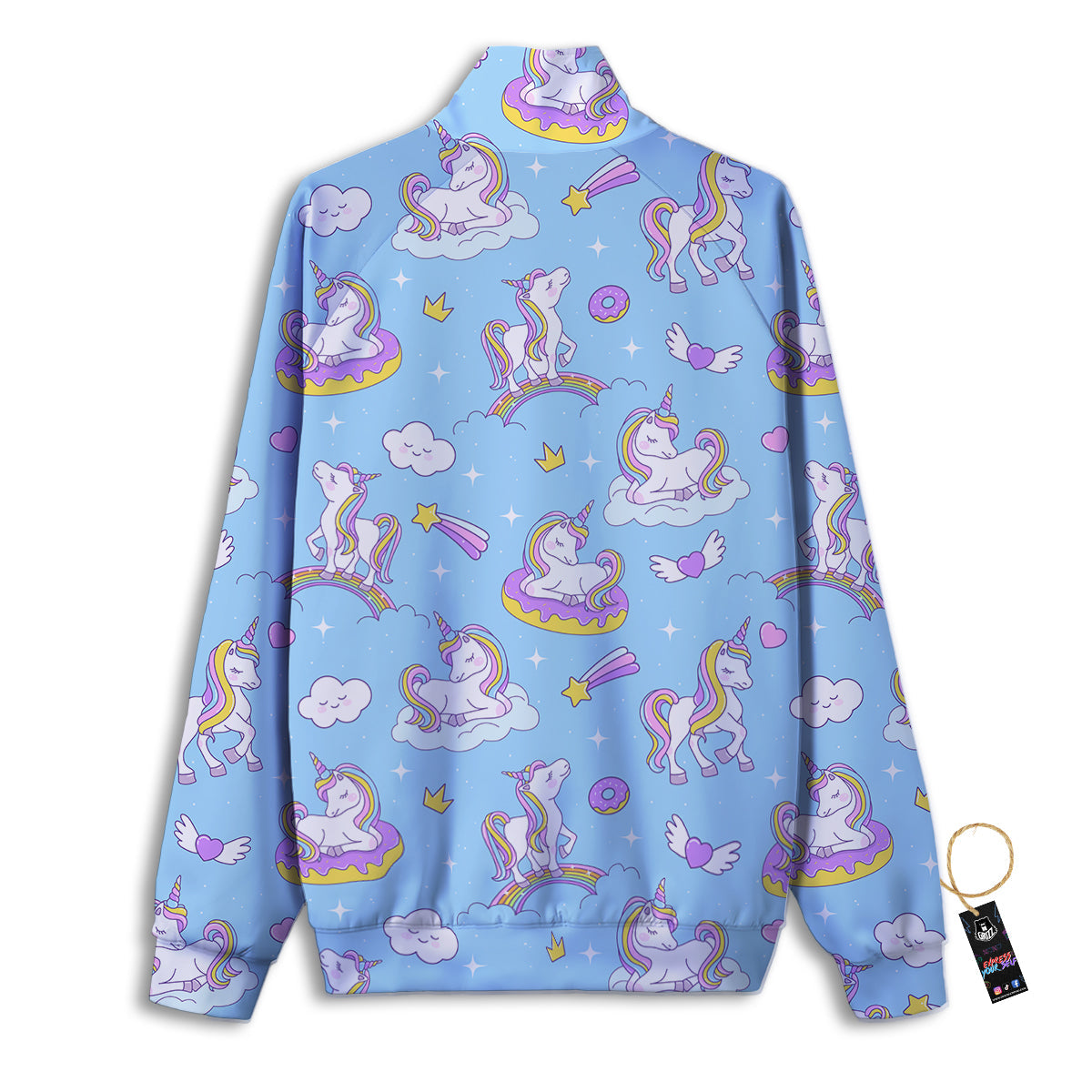 Penguin And Red Heart Print Pattern Track Jacket-grizzshop