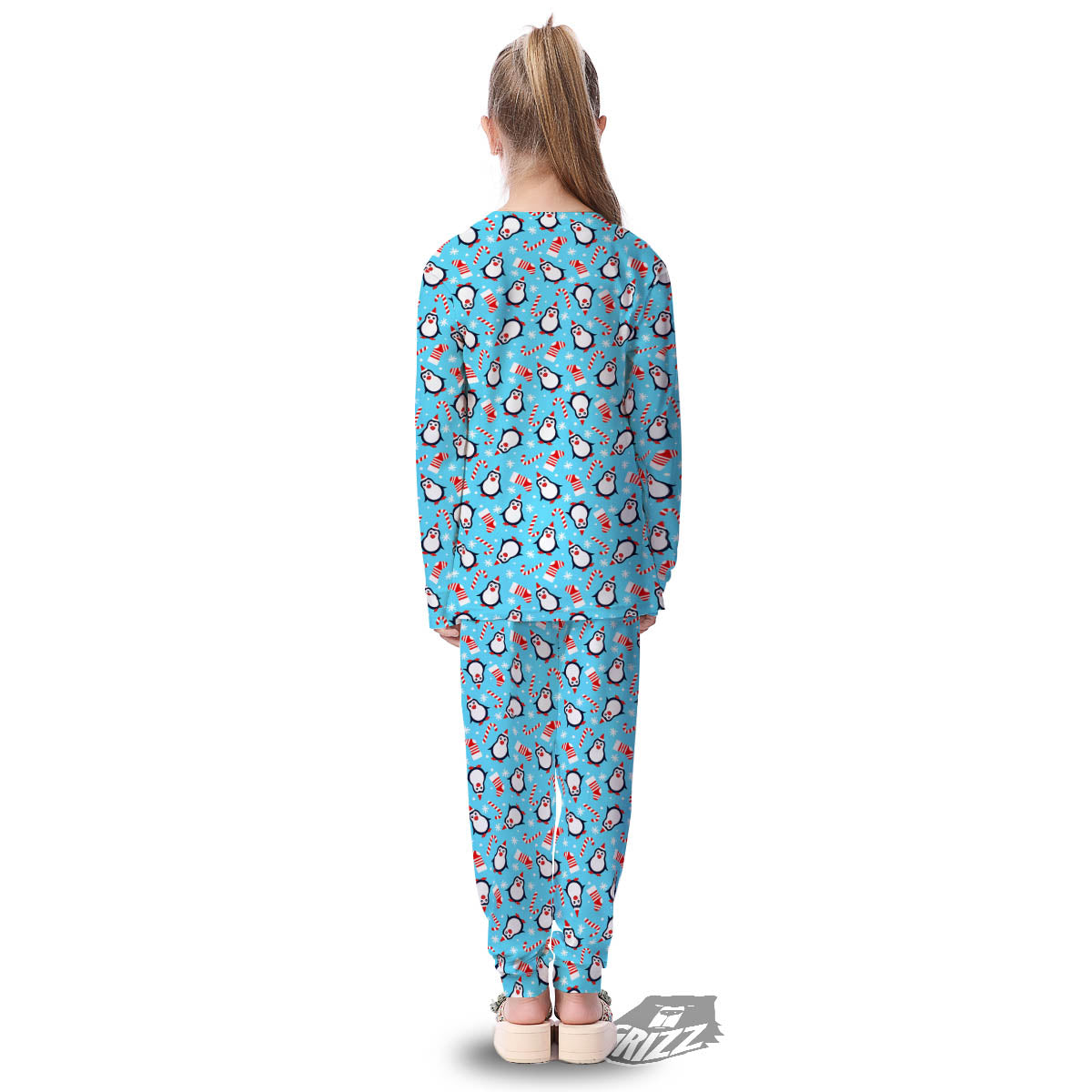 Penguin Christmas Santa Print Pattern Kid's Pajamas-grizzshop