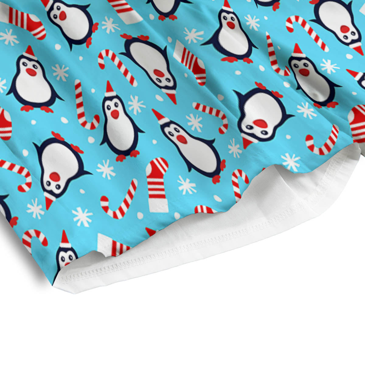 Penguin Christmas Santa Print Pattern Men's Athletic Shorts