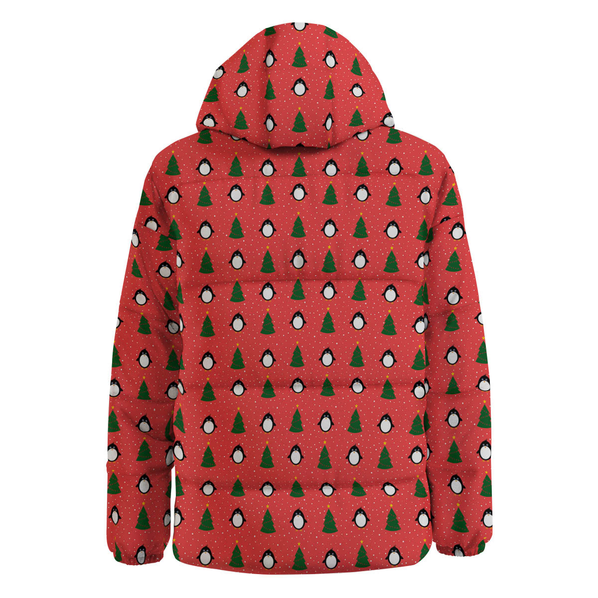 Penguin Christmas Snowy Print Pattern Down Jacket-grizzshop