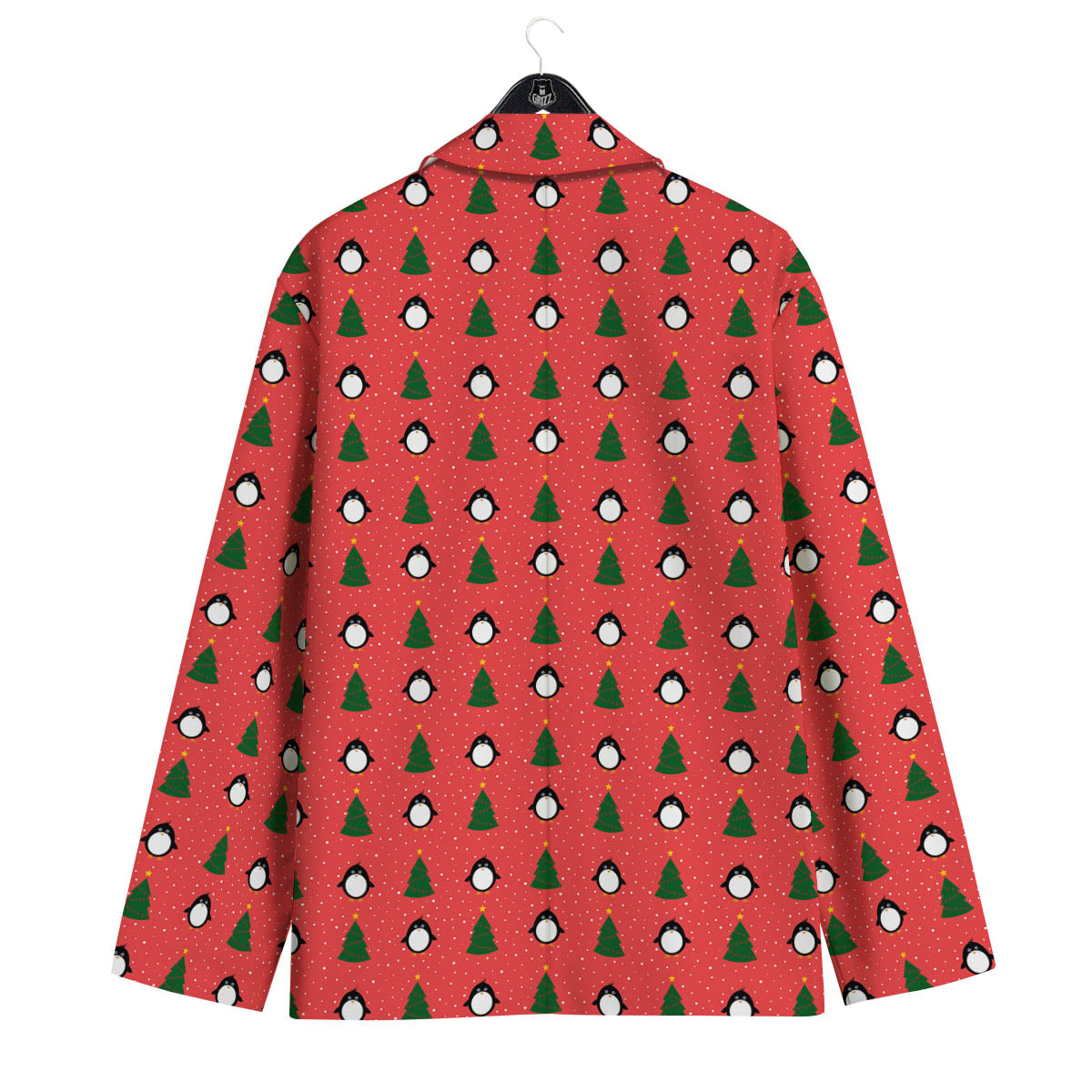 Penguin Christmas Snowy Print Pattern Men's Sport Coat-grizzshop