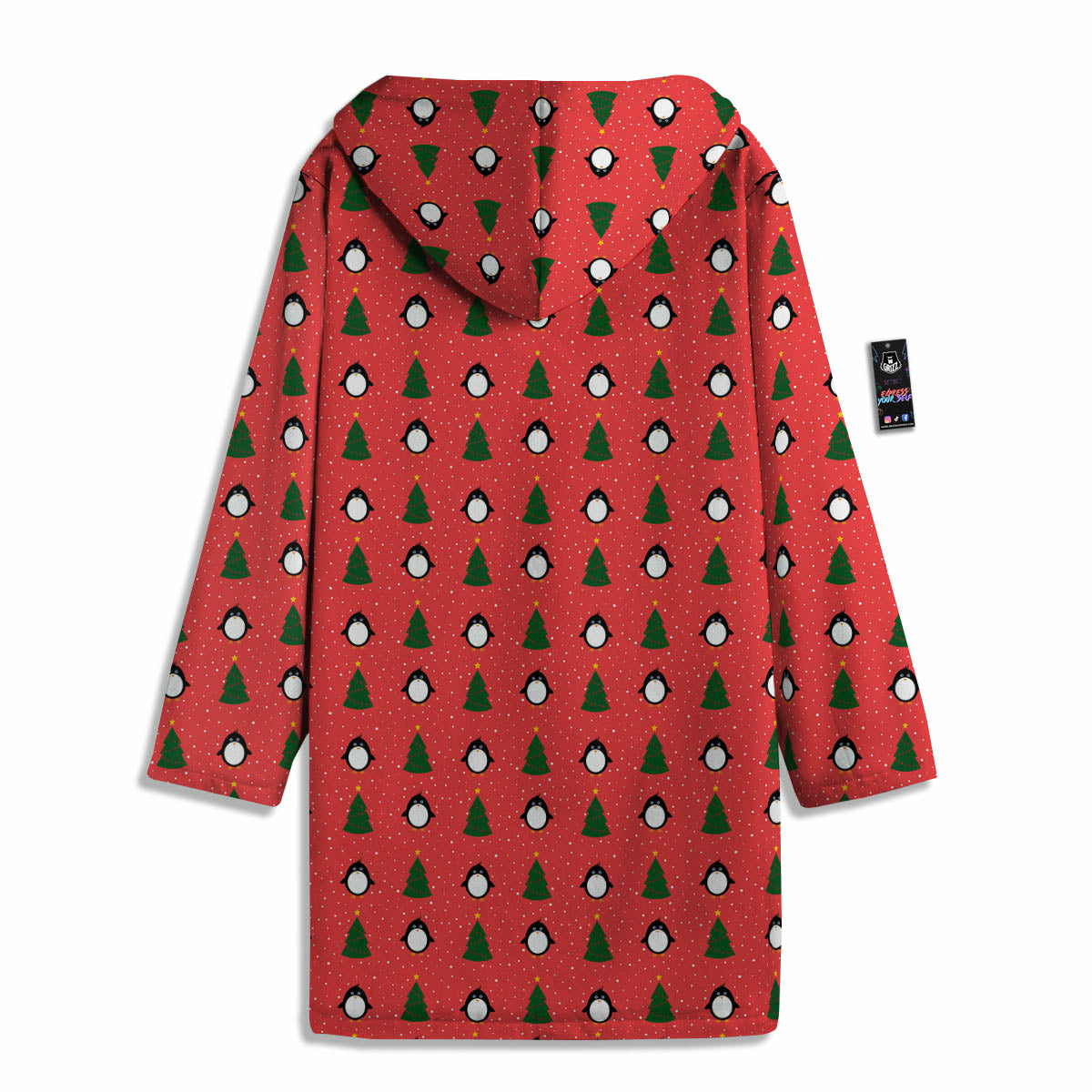 Penguin Christmas Snowy Print Pattern Men's Windbreaker Jacket-grizzshop