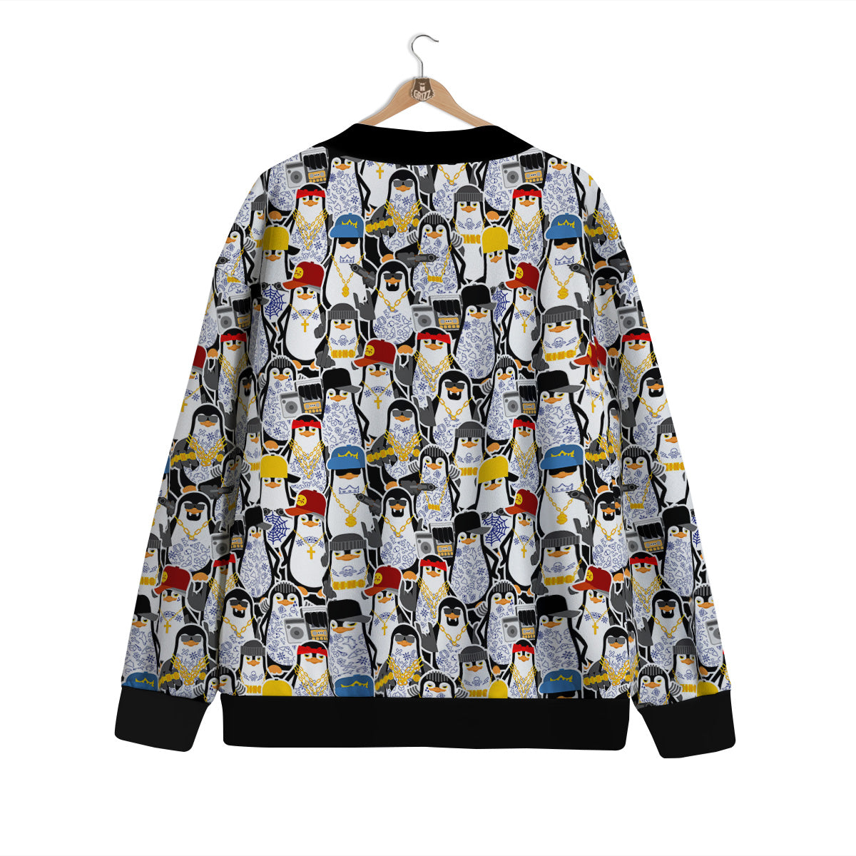 Penguin Criminal Print Pattern Cardigan-grizzshop