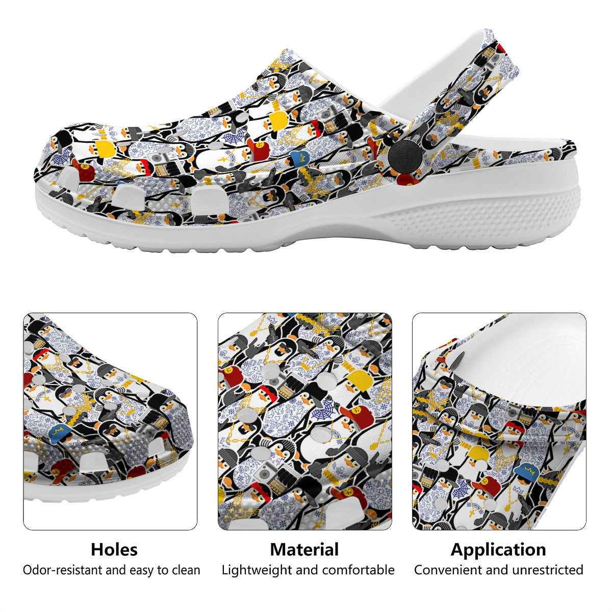 Penguin Criminal Print Pattern Clog-grizzshop