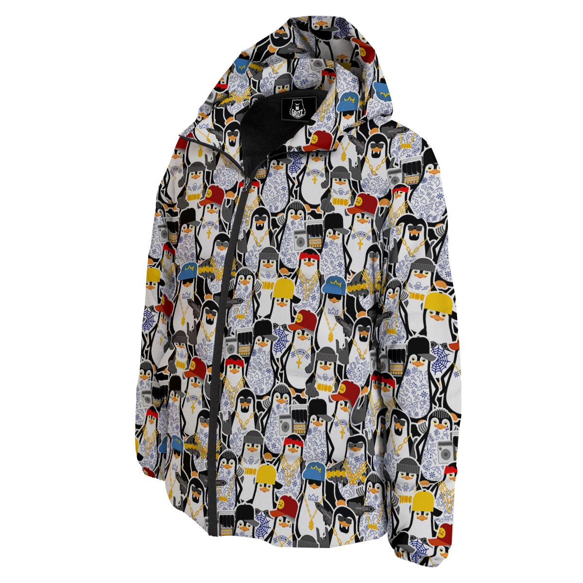 Penguin Criminal Print Pattern Down Jacket-grizzshop