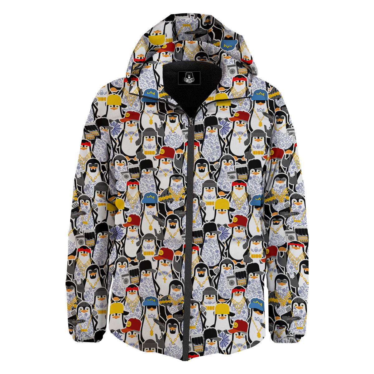Penguin Criminal Print Pattern Down Jacket-grizzshop