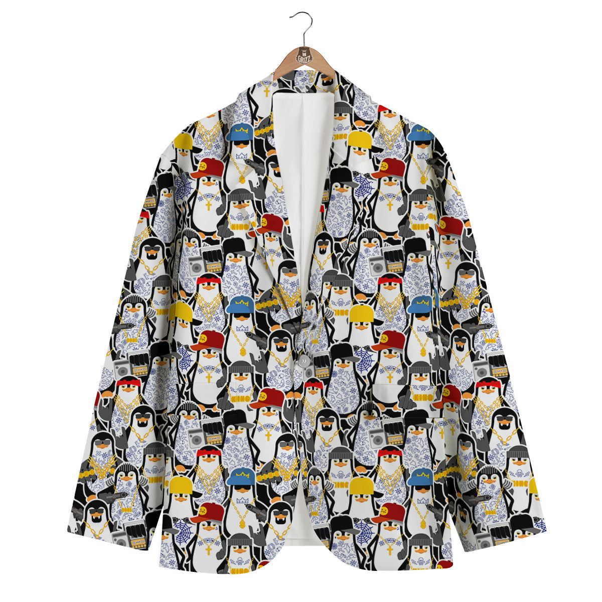 Penguin Criminal Print Pattern Men's Blazer-grizzshop