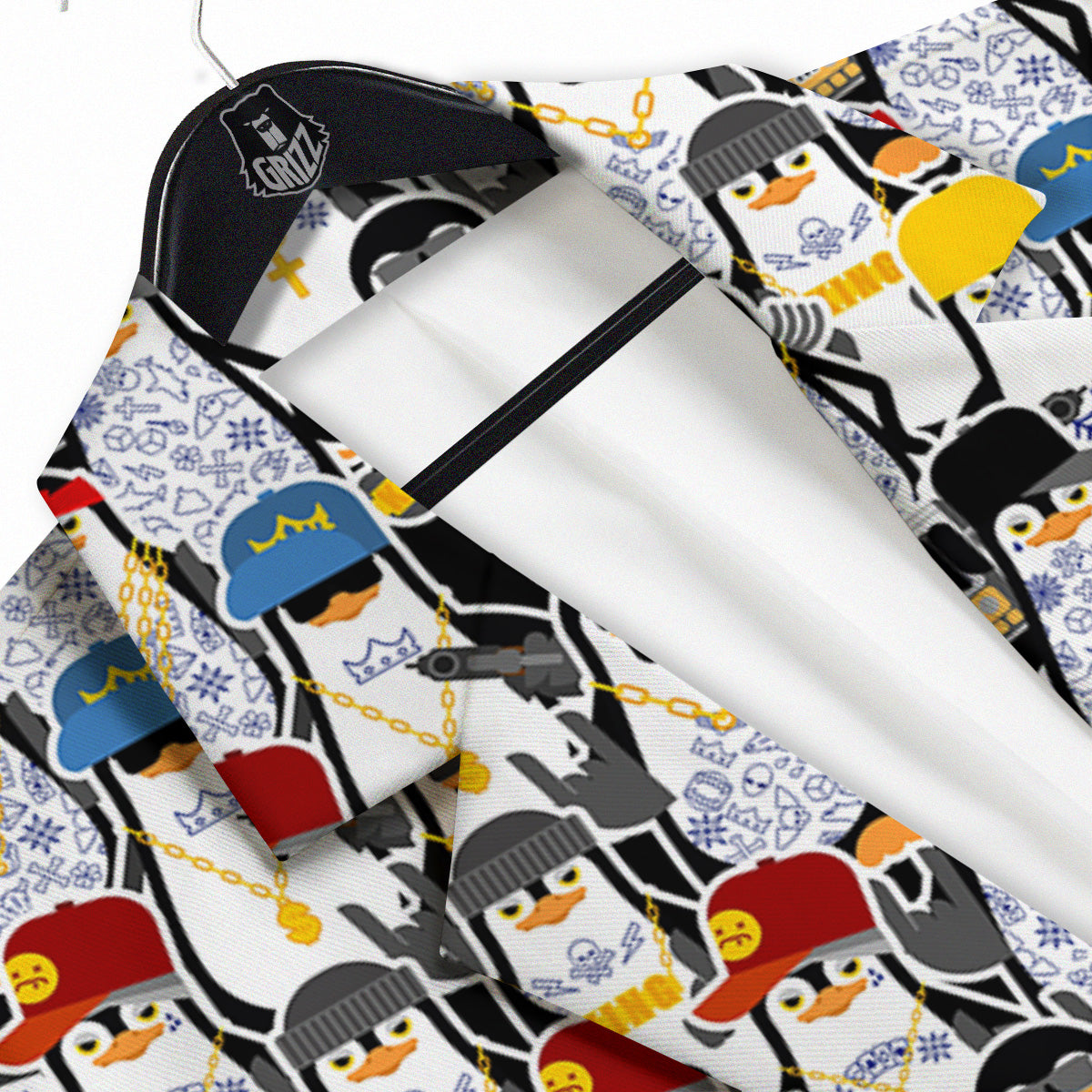 Penguin Criminal Print Pattern Men's Sport Coat-grizzshop