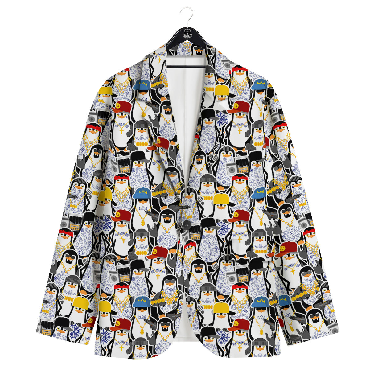 Penguin Criminal Print Pattern Men's Sport Coat-grizzshop