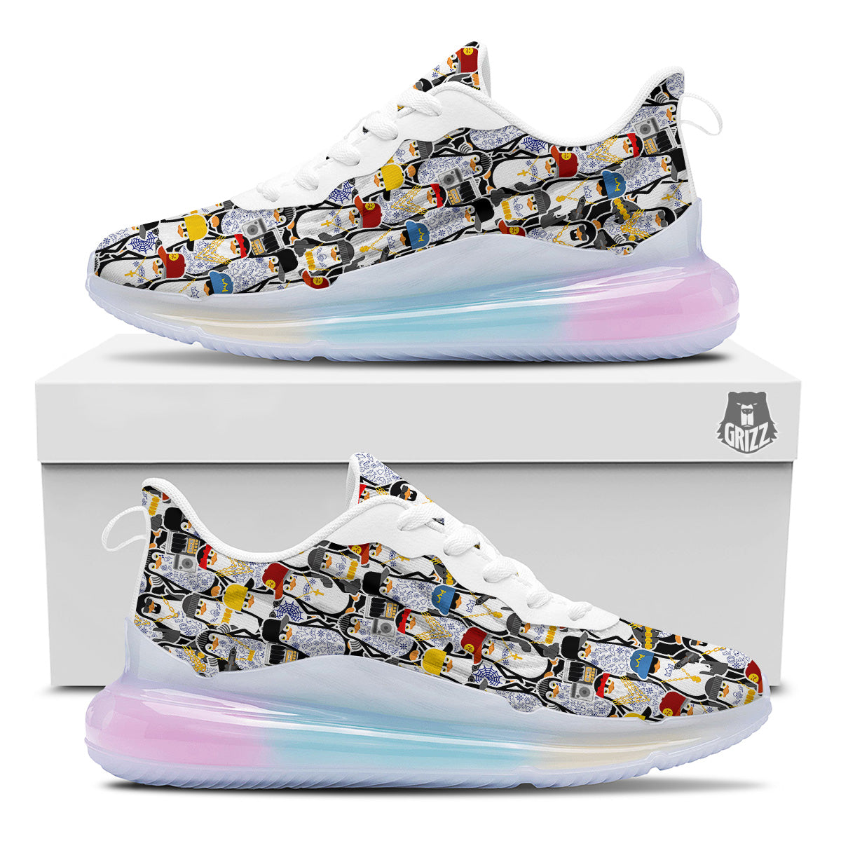 Penguin Criminal Print Pattern Running Sneakers-grizzshop