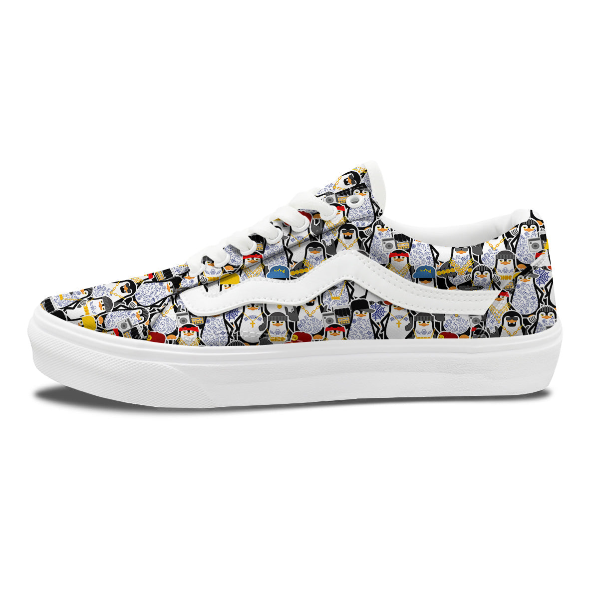 Penguin Criminal Print Pattern Skate Shoes-grizzshop