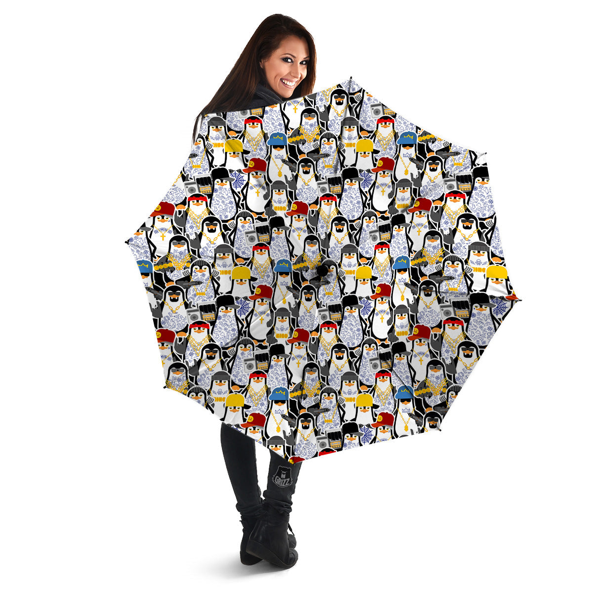 Penguin Criminal Print Pattern Umbrella-grizzshop