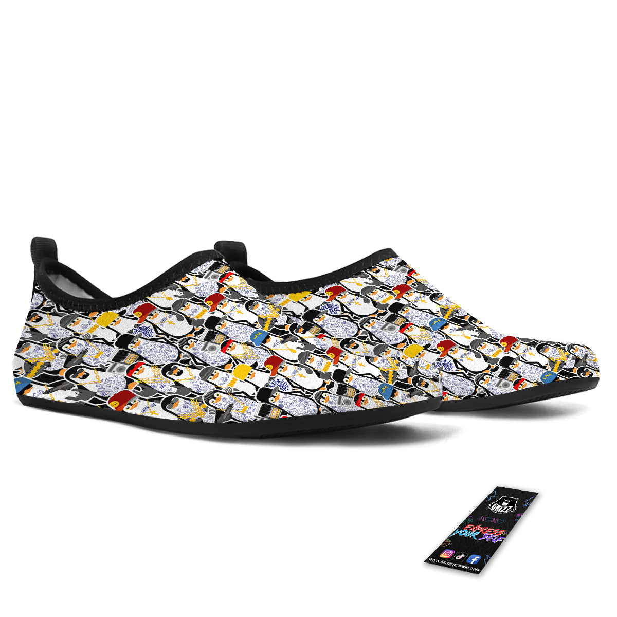 Penguin Criminal Print Pattern Water Shoes-grizzshop