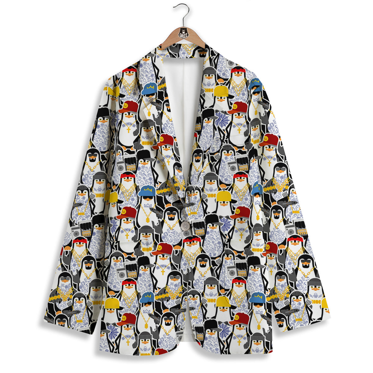 Penguin Criminal Print Pattern Women's Blazer-grizzshop