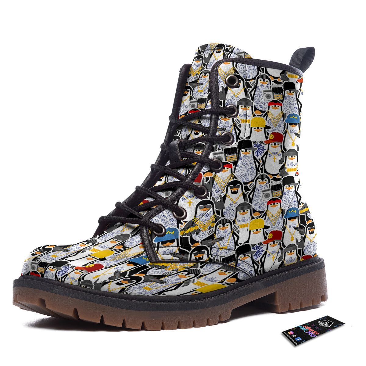 Penguin Criminal Print Pattern Work Boots-grizzshop