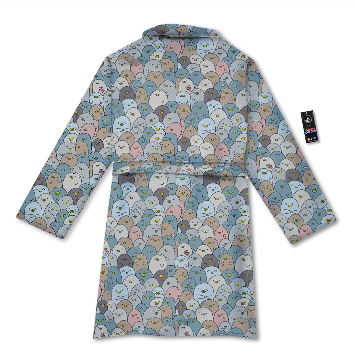 Penguin Cute Colorful Print Pattern Bathrobe-grizzshop