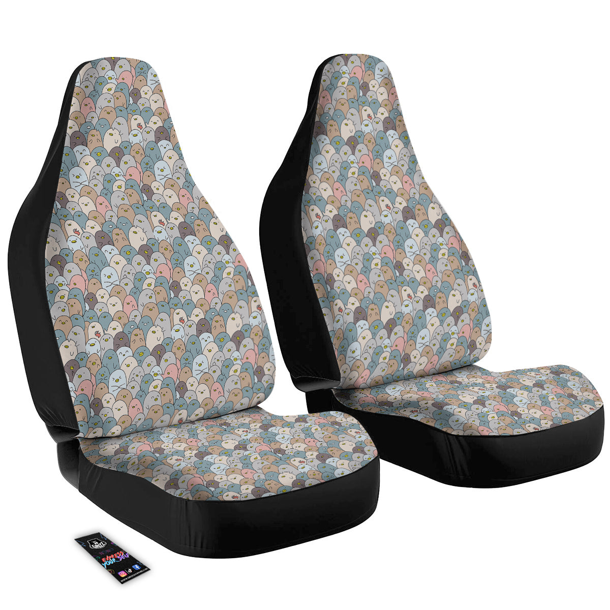 Penguin Cute Colorful Print Pattern Car Seat Covers-grizzshop