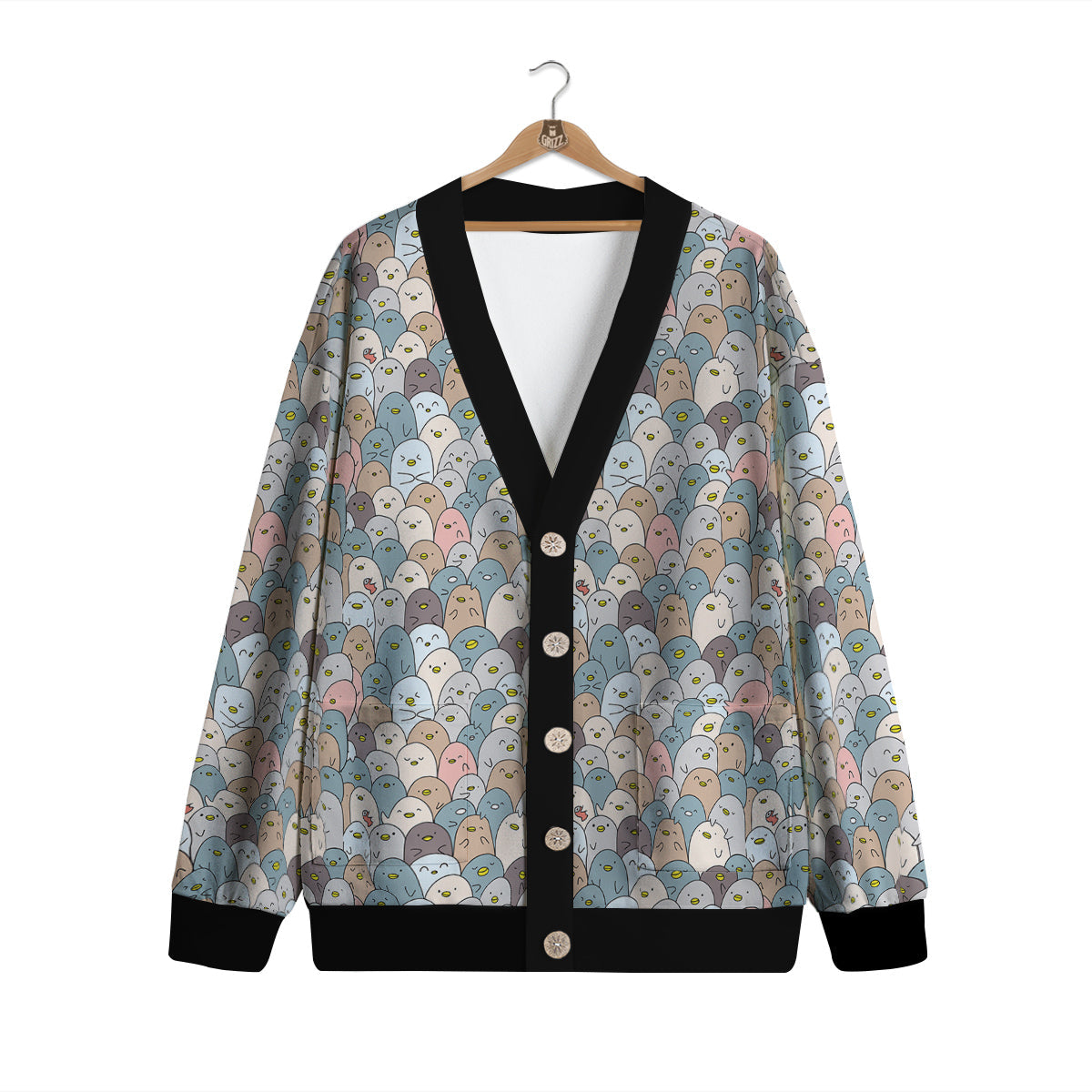 Penguin Cute Colorful Print Pattern Cardigan-grizzshop