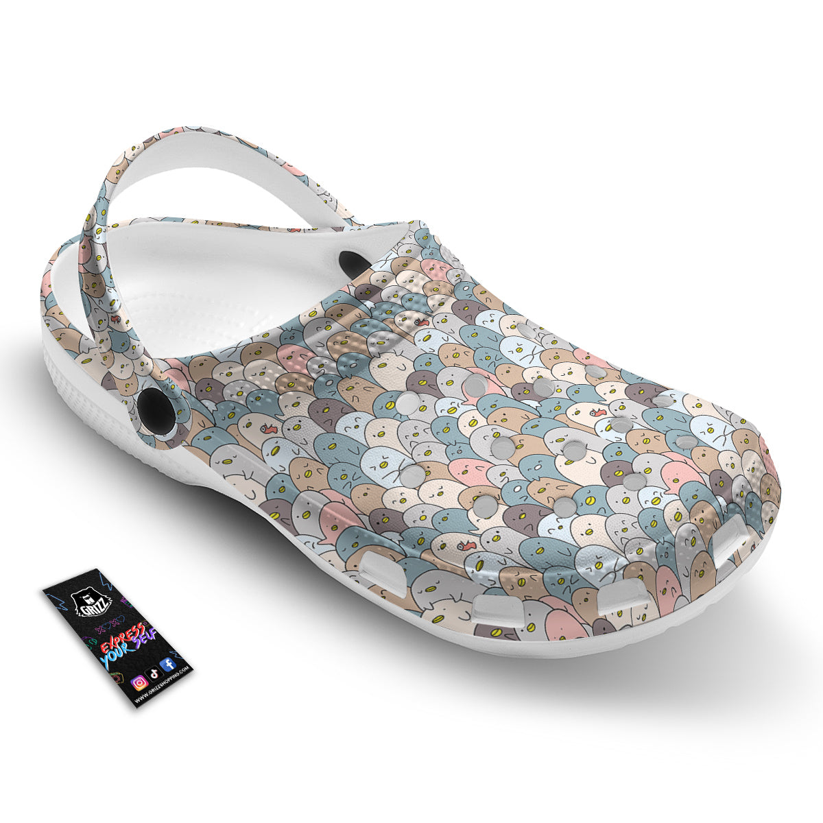 Penguin Cute Colorful Print Pattern Clog-grizzshop