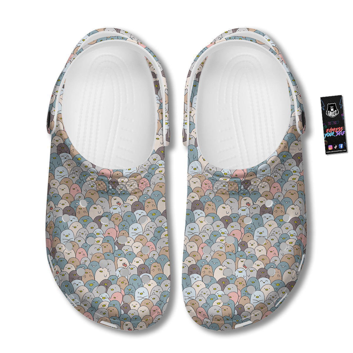 Penguin Cute Colorful Print Pattern Clog-grizzshop