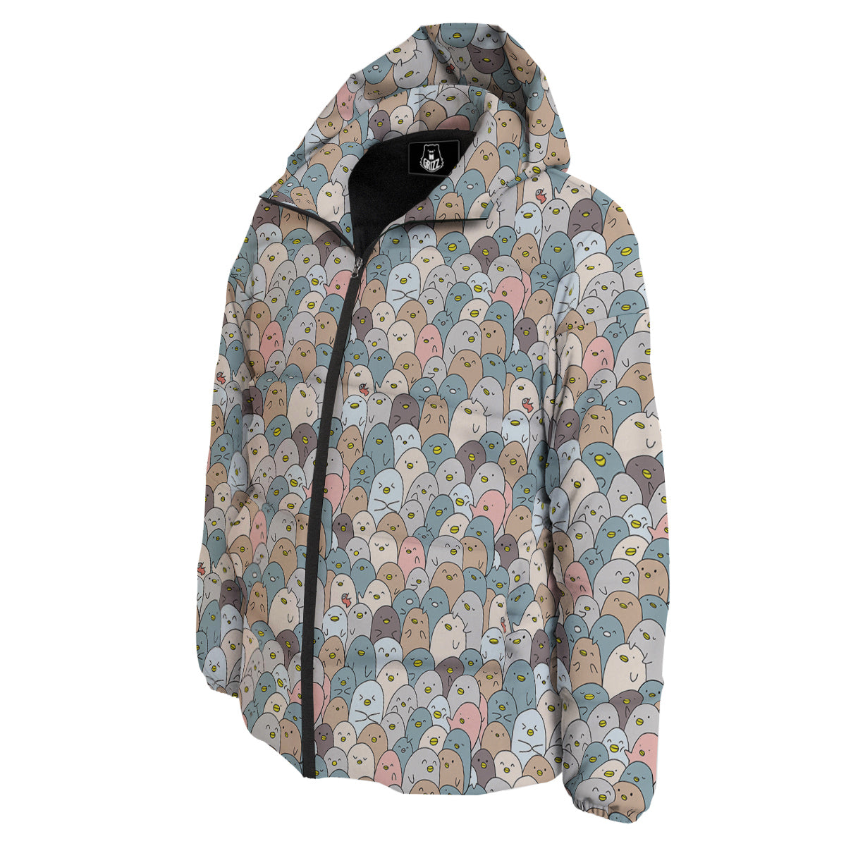 Penguin Cute Colorful Print Pattern Down Jacket-grizzshop