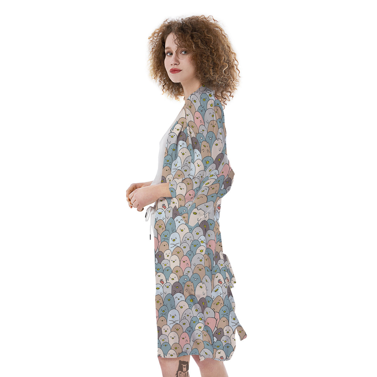 Penguin Cute Colorful Print Pattern Kimono-grizzshop