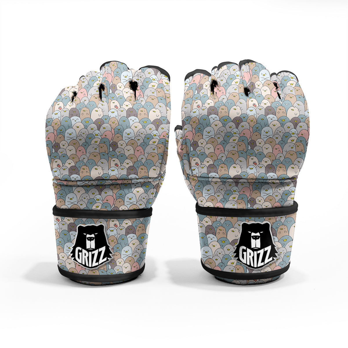 Penguin Cute Colorful Print Pattern MMA Gloves-grizzshop