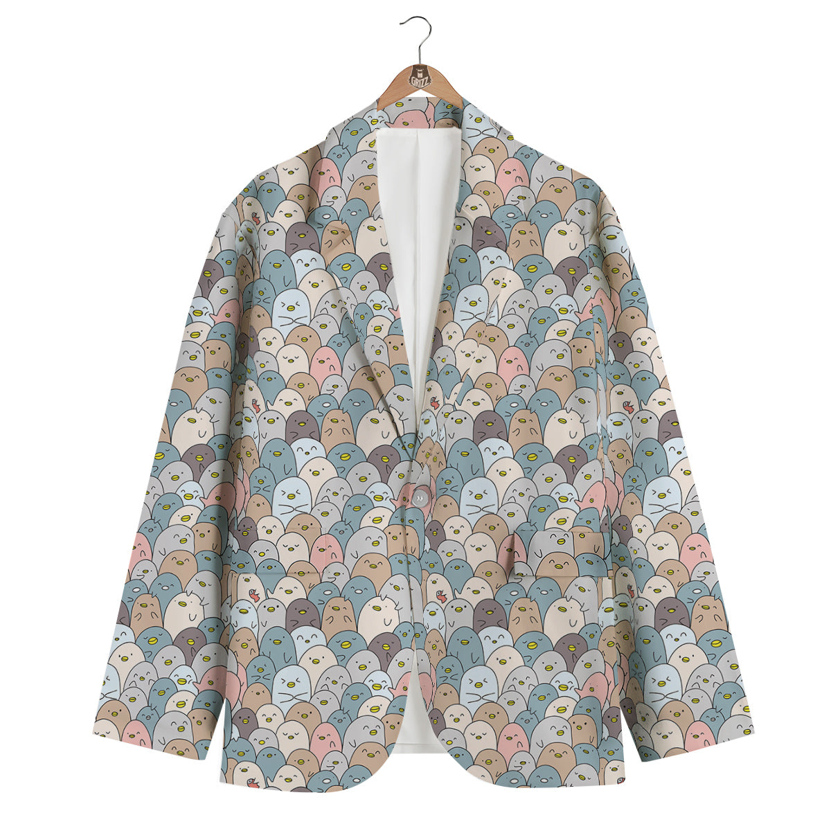 Penguin Cute Colorful Print Pattern Men's Blazer-grizzshop