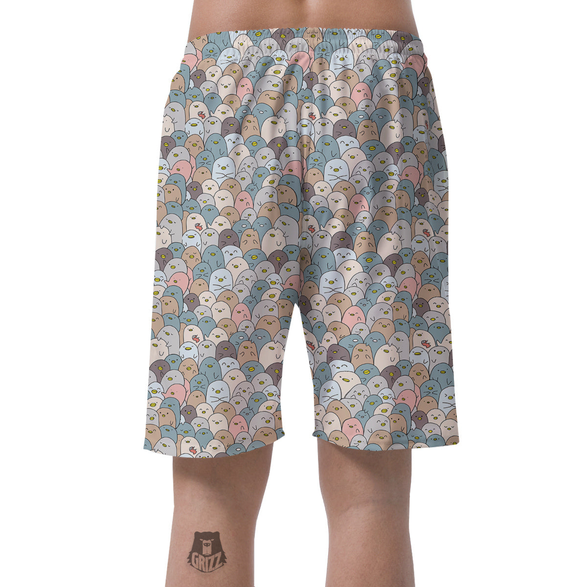 Penguin Cute Colorful Print Pattern Men's Shorts-grizzshop