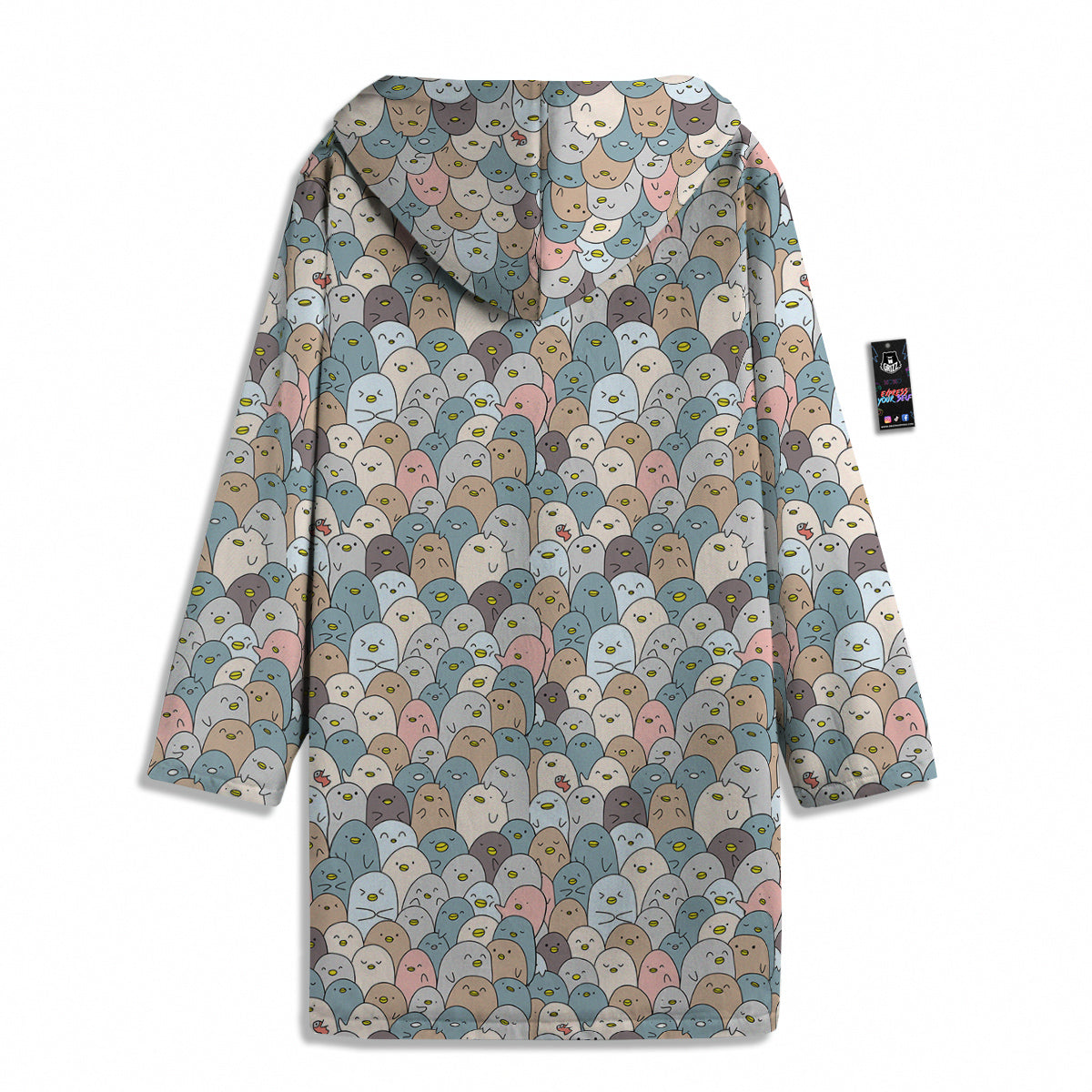 Penguin Cute Colorful Print Pattern Men's Windbreaker Jacket-grizzshop