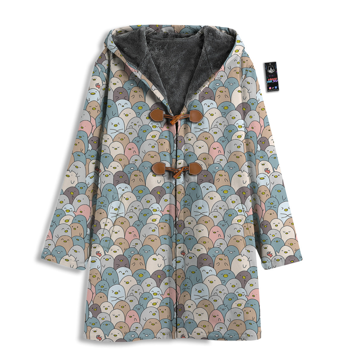 Penguin Cute Colorful Print Pattern Men's Windbreaker Jacket-grizzshop