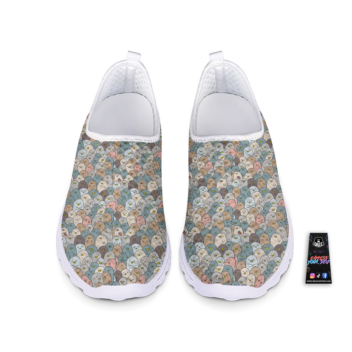 Penguin Cute Colorful Print Pattern Nurse Shoes-grizzshop