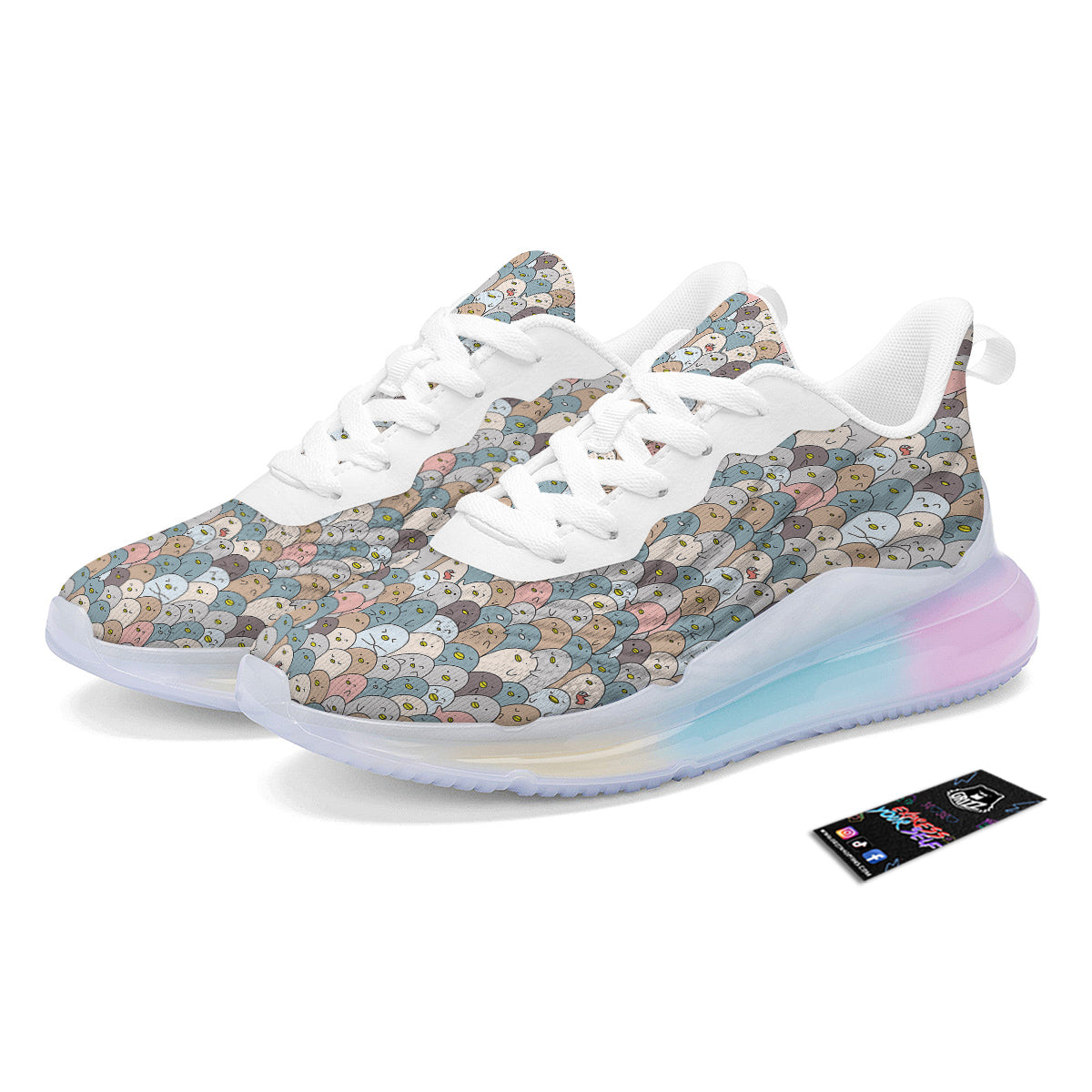 Penguin Cute Colorful Print Pattern Running Sneakers-grizzshop
