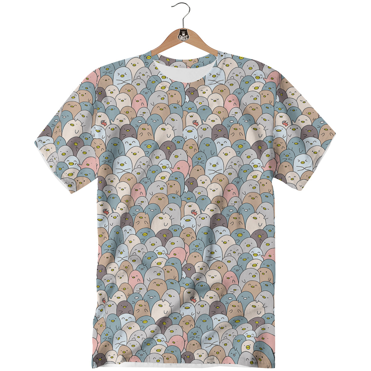 Penguin Cute Colorful Print Pattern T-Shirt-grizzshop