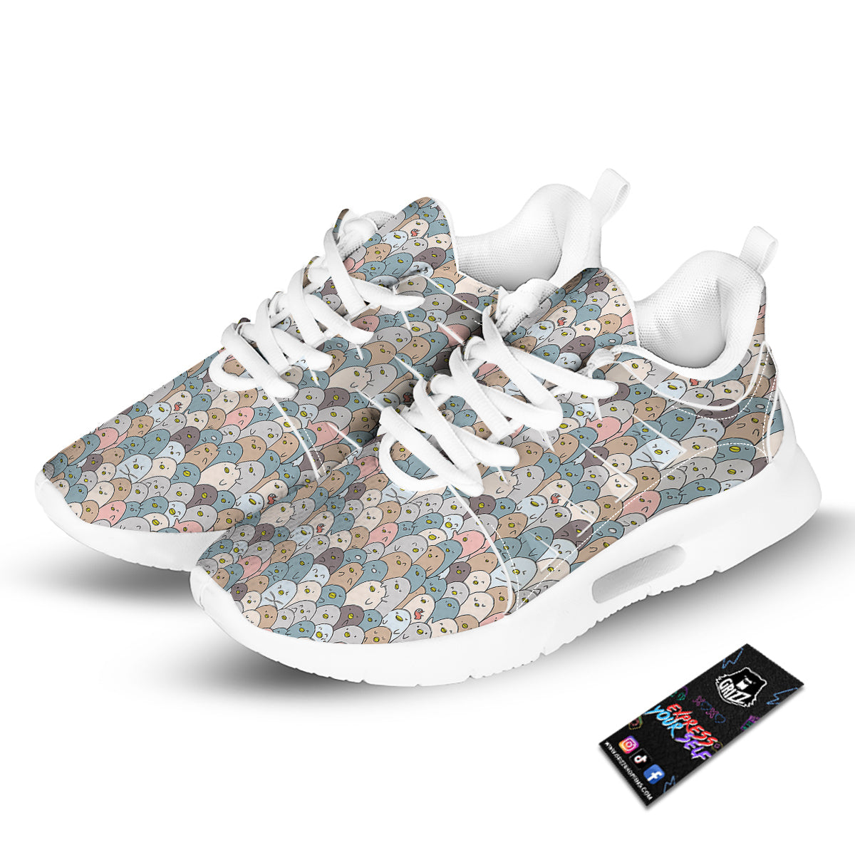 Penguin Cute Colorful Print Pattern Tennis Shoes-grizzshop