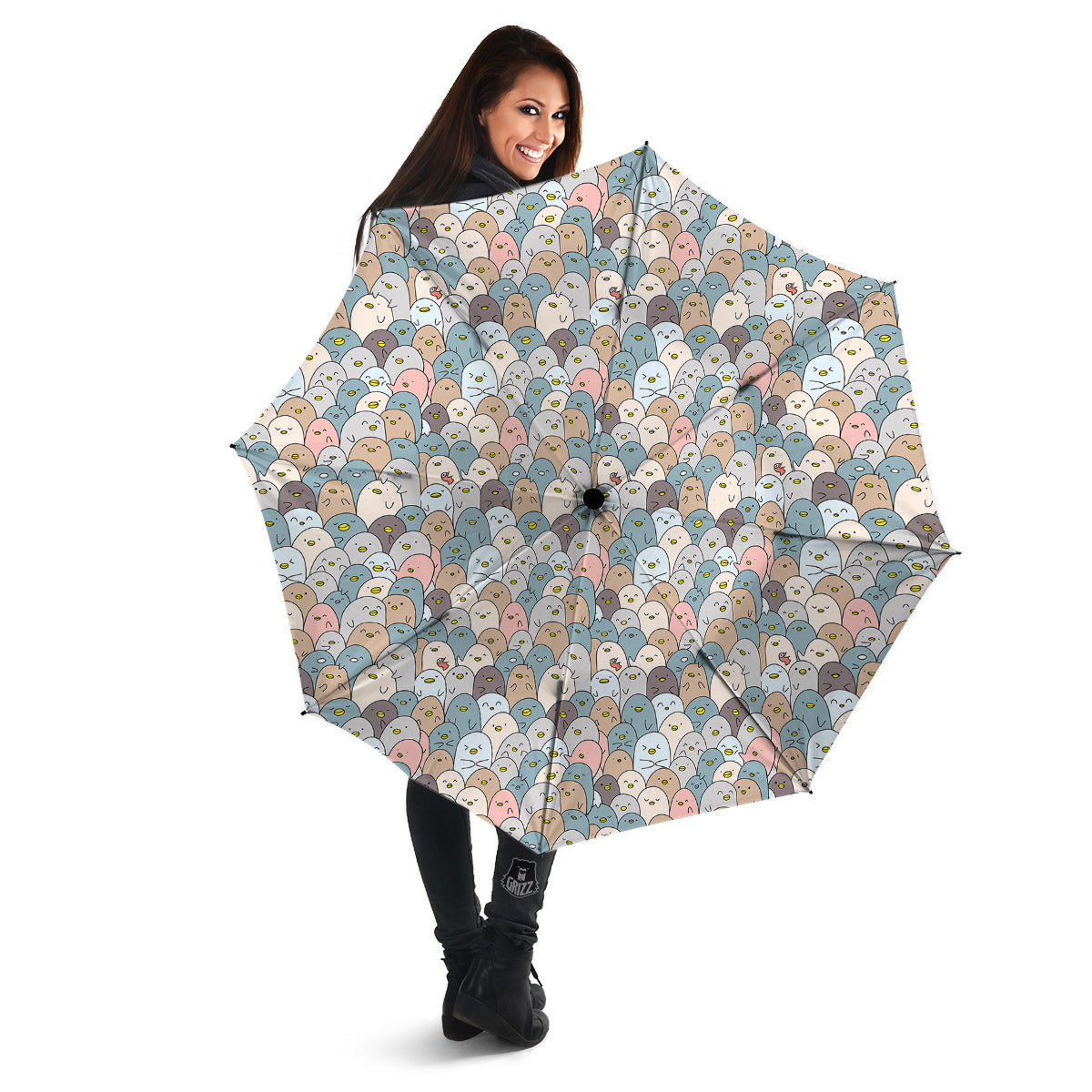Penguin Cute Colorful Print Pattern Umbrella-grizzshop