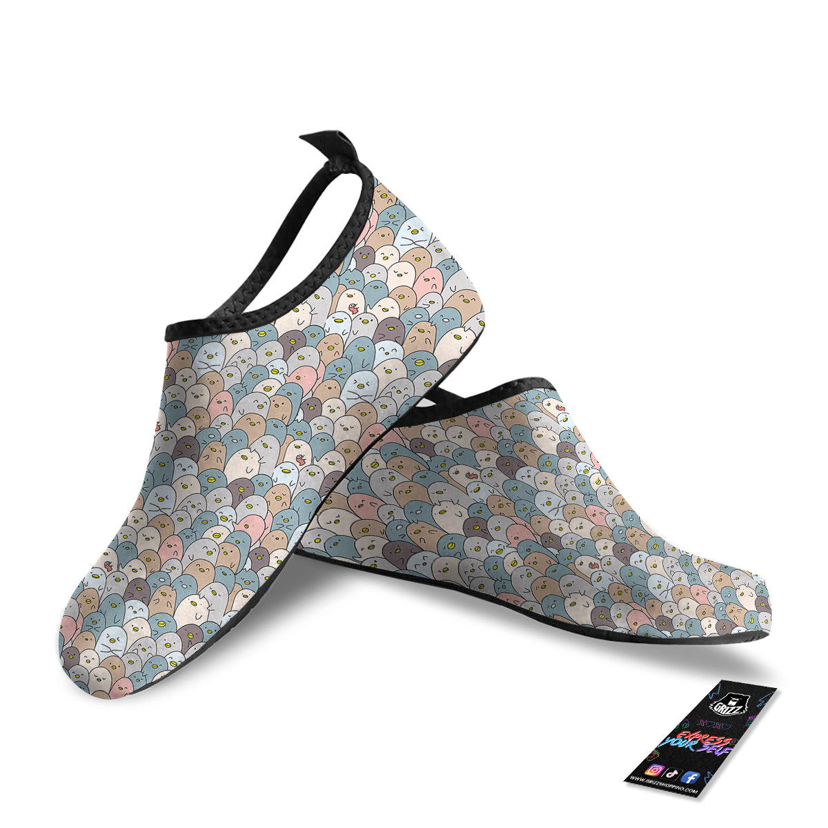 Penguin Cute Colorful Print Pattern Water Shoes-grizzshop