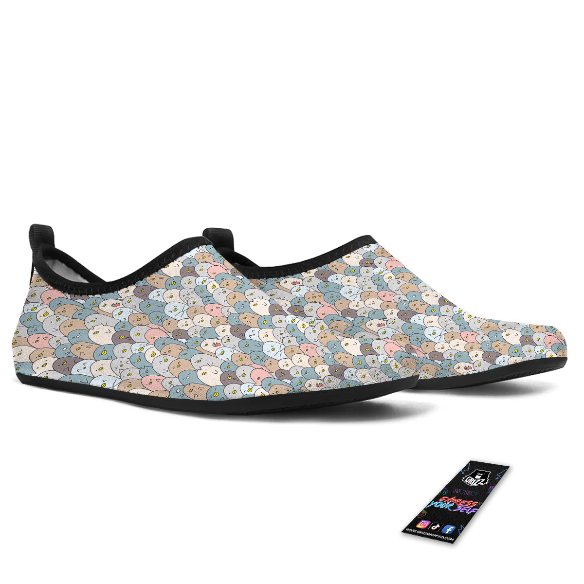 Penguin Cute Colorful Print Pattern Water Shoes-grizzshop