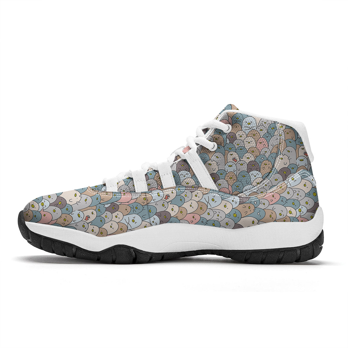 Penguin Cute Colorful Print Pattern White Bball Shoes-grizzshop