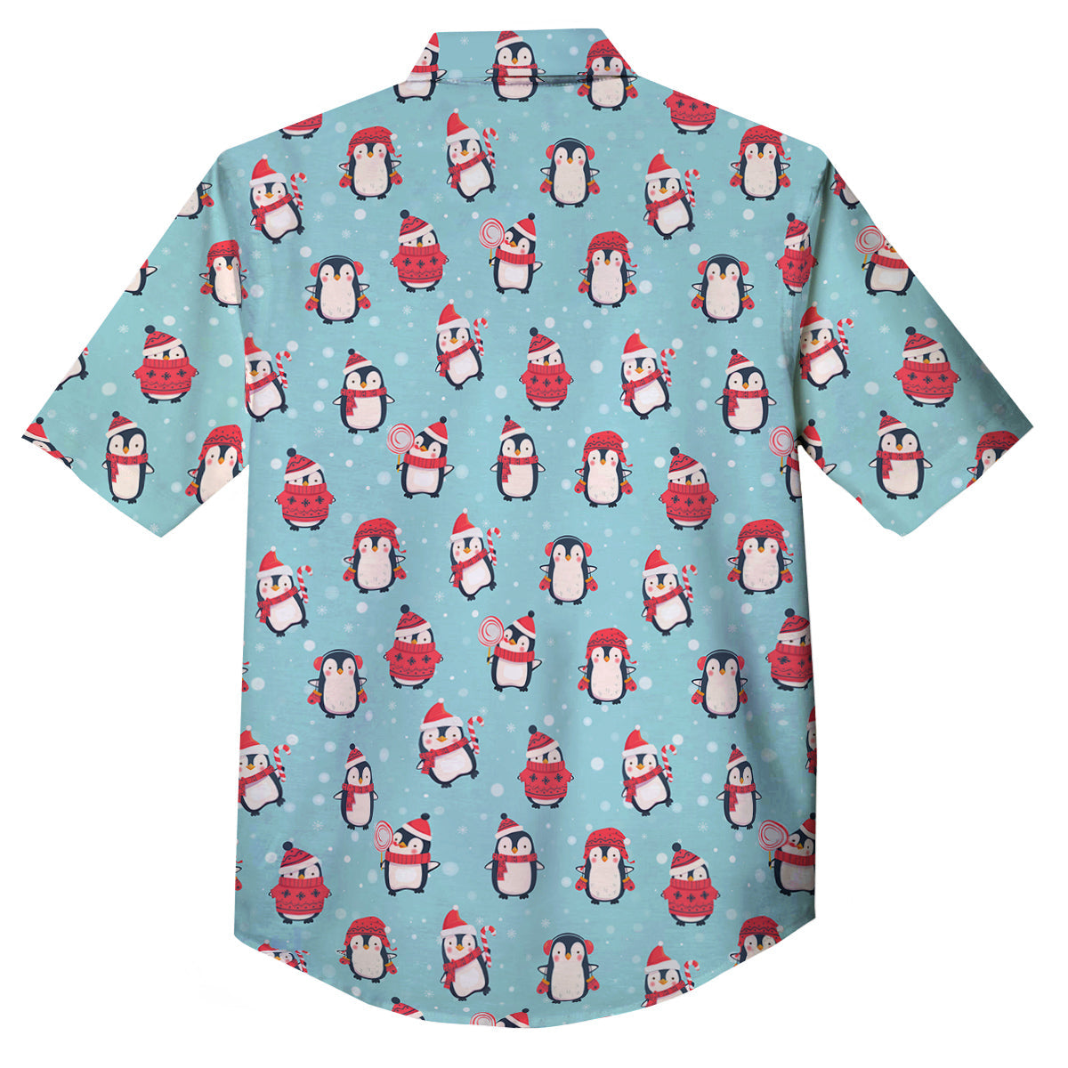 Penguin Cute Snowy Print Pattern Button Up Shirt-grizzshop
