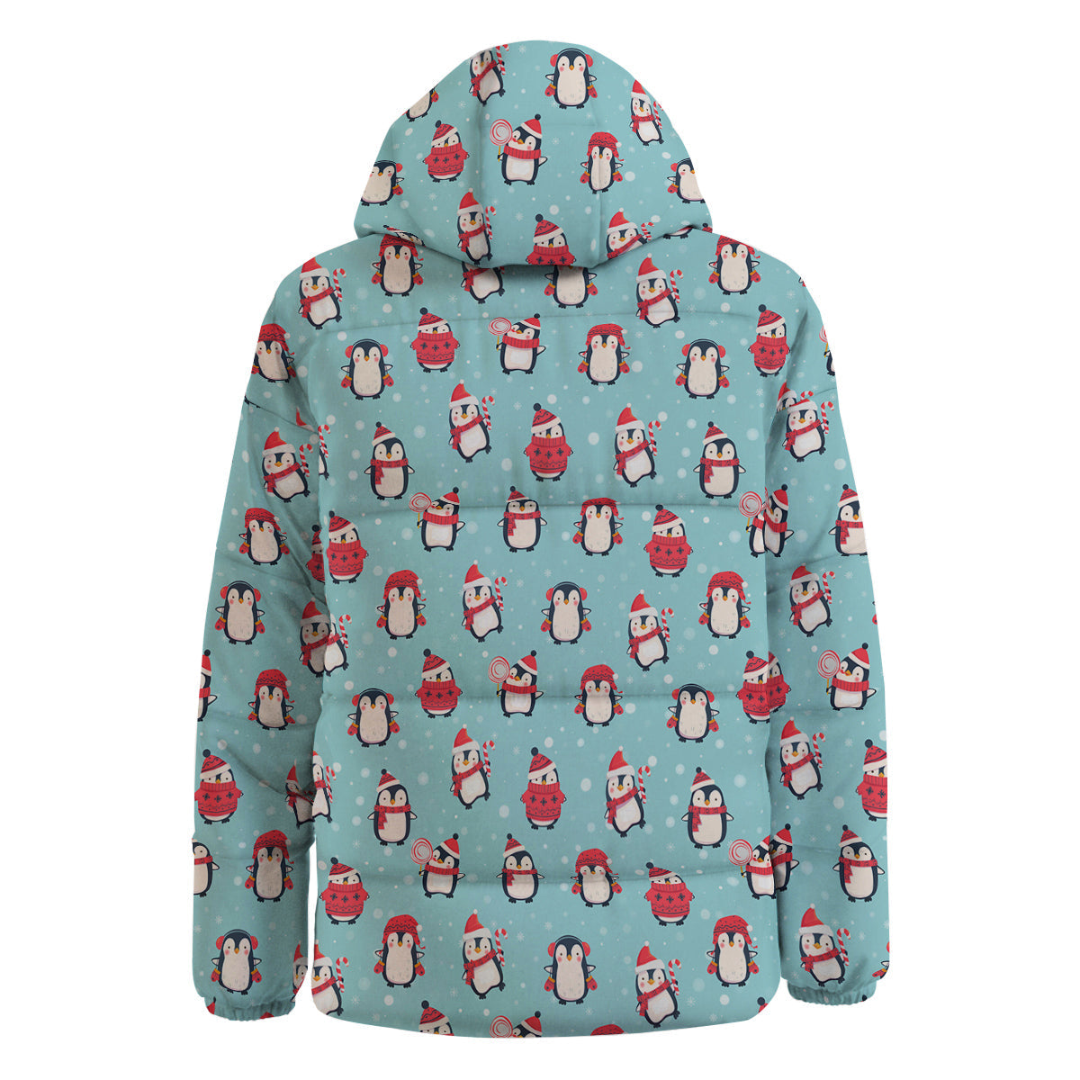 Penguin Cute Snowy Print Pattern Down Jacket-grizzshop