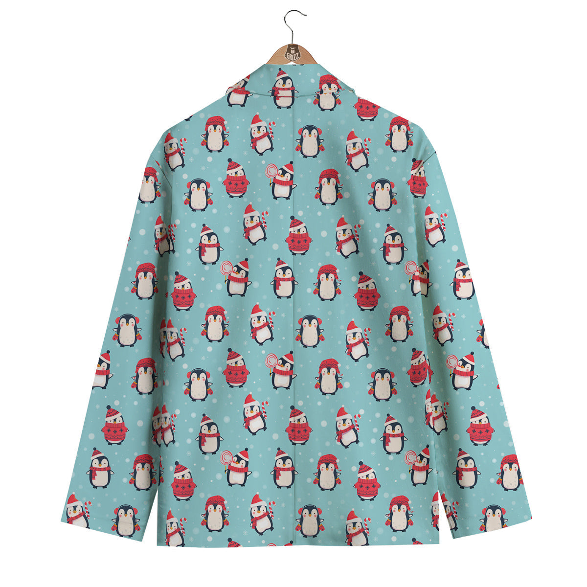 Penguin Cute Snowy Print Pattern Men's Blazer-grizzshop