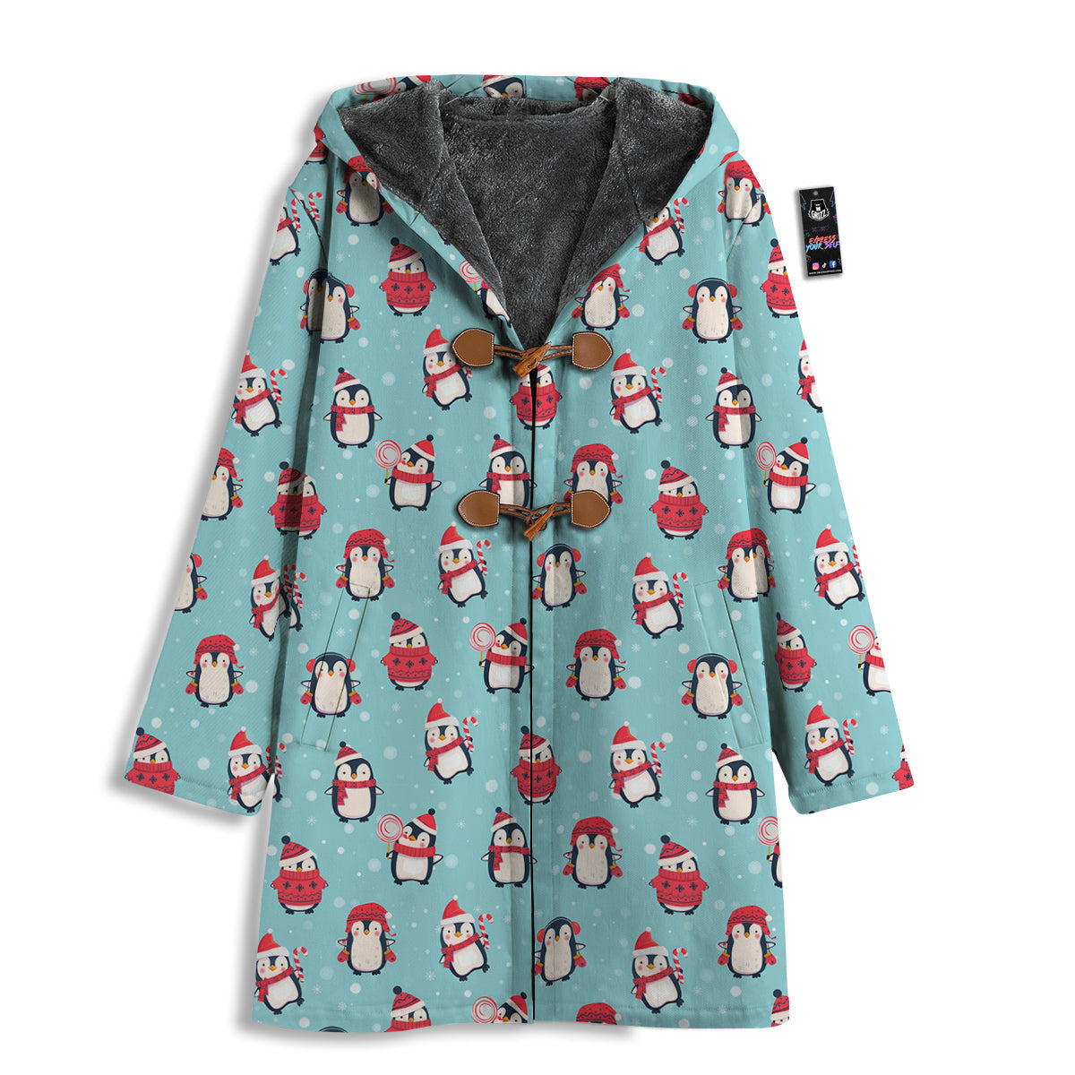 Penguin Cute Snowy Print Pattern Men's Windbreaker Jacket-grizzshop