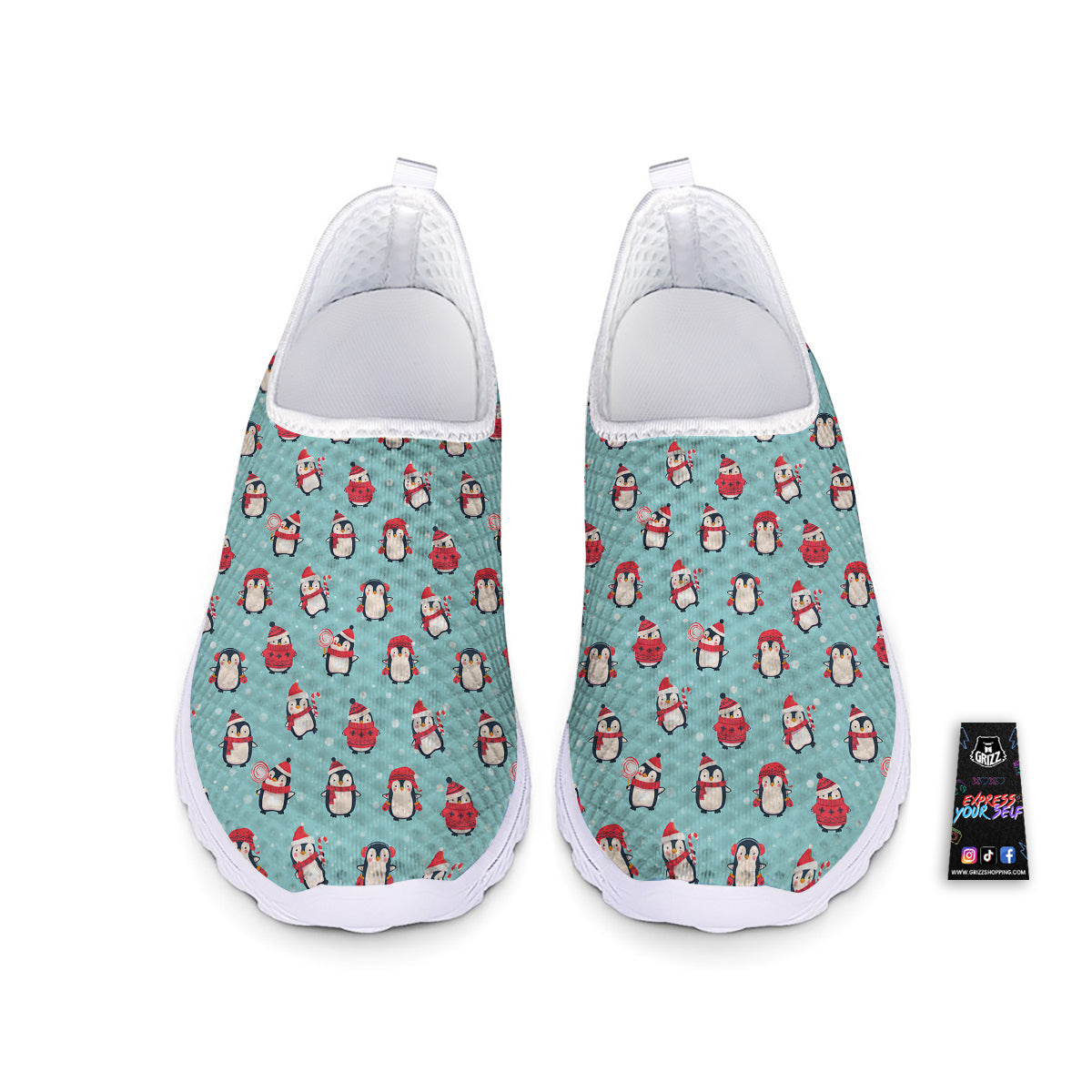 Penguin Cute Snowy Print Pattern Nurse Shoes-grizzshop