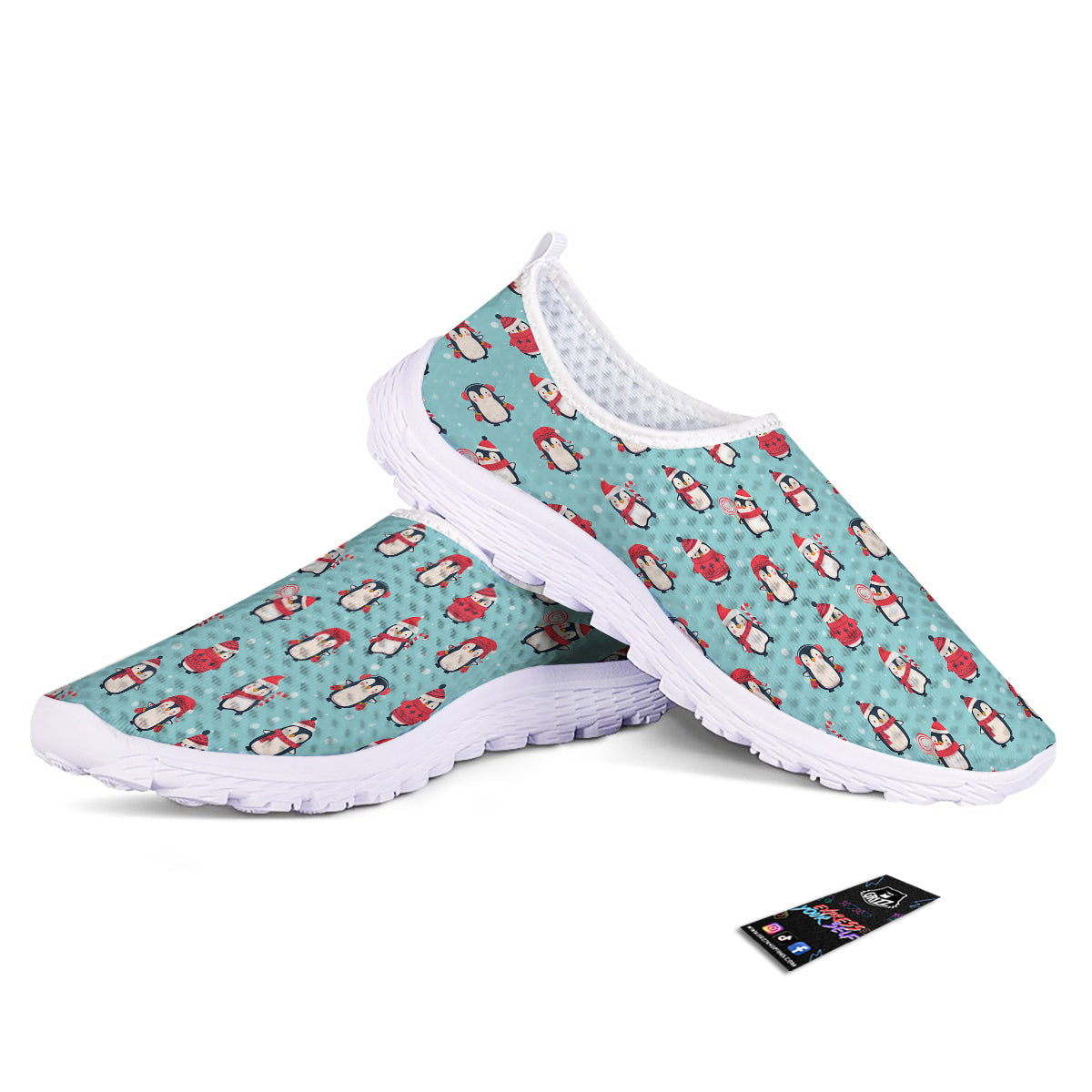 Penguin Cute Snowy Print Pattern Nurse Shoes-grizzshop